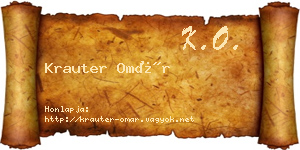 Krauter Omár névjegykártya